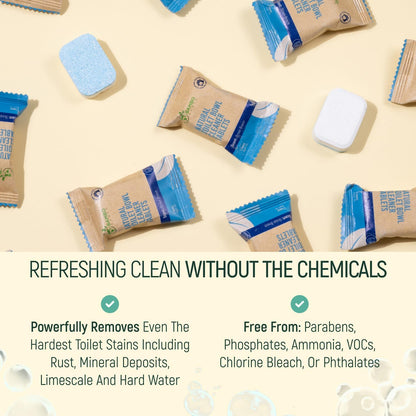 Natural Toilet Bowl Cleaning Tablets - Eco Friendly Products & Cleaning Supplies Bathroom Cleaner Refill Tablet Pack Of 12/24/48 Tabs (24)