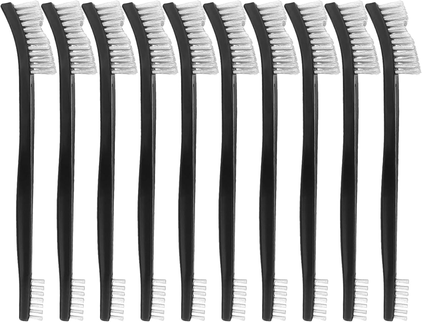 10 Pack 7Inch Double-Ended Gun Cleaning Brushes, Brass Wire Brush Set for Carbon & Copper Residues, All Purpose Metal Cleaning Kit with Nylon Handle