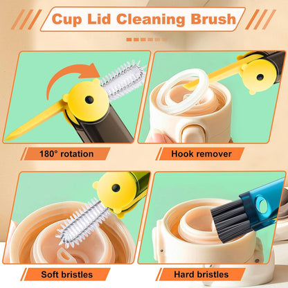 3 in 1 Cup Lid Cleaning Brush, Portable Gap Cleaner Brush - Multifunctional Bottle Cleaning Brush for Bottle Gap/Tight Spaces/Travel Bottle Lid, Home Kitchen Crevice Brush Tools, 3 PCS