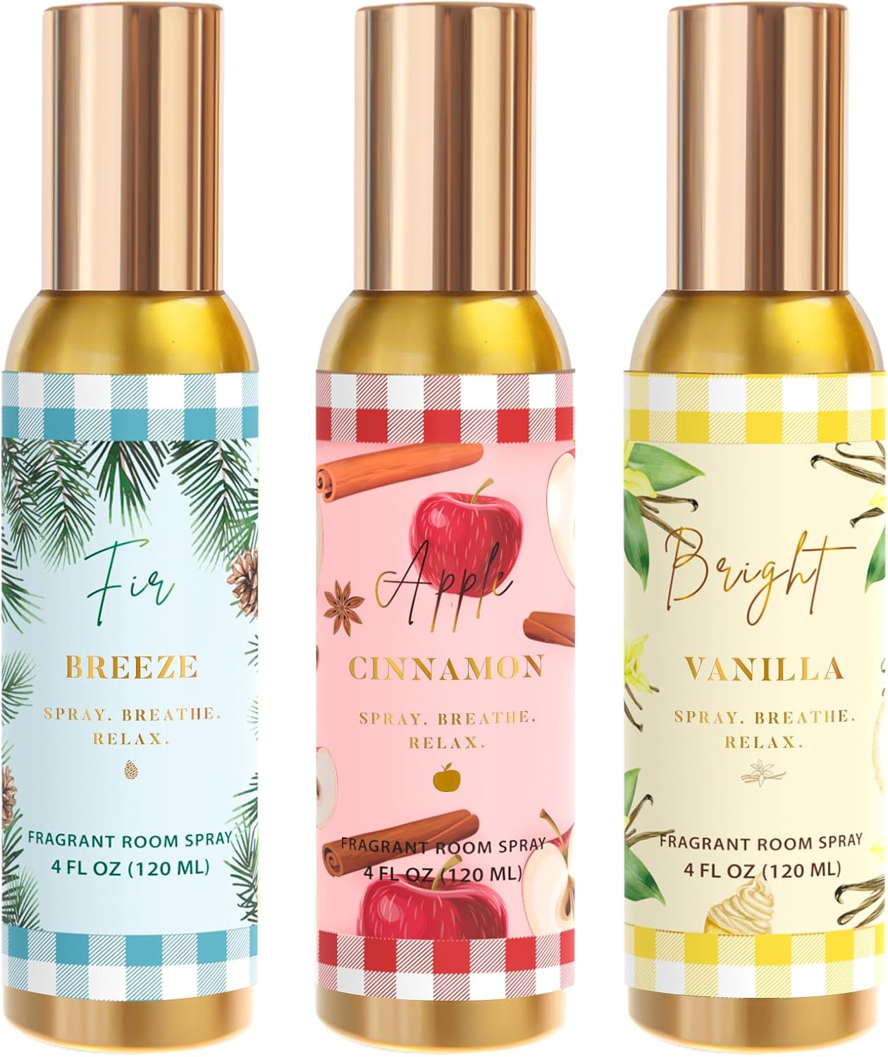 Room Spray, Tidal Coconut, Woven Ocean, Sunset Tropics, 3 Pack, Each 4 fl oz, Air Freshener for Home, Long-Lasting Odor Eliminator for Bathroom and Office