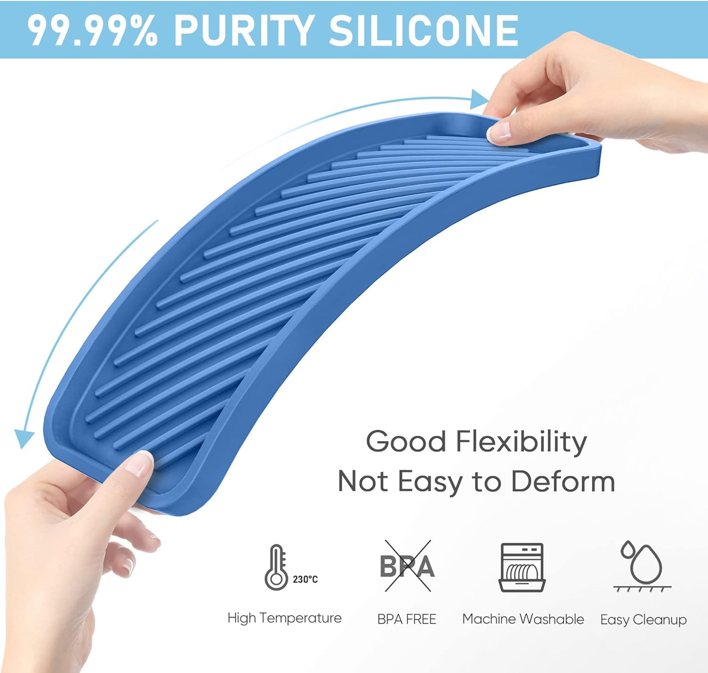 EG-SIPRO Silicone Sponge Holder, Kitchen Sink Organizer Tray, Sponge Caddy for Bathroom Counter, Dish Soap Holder, Scouring Pad