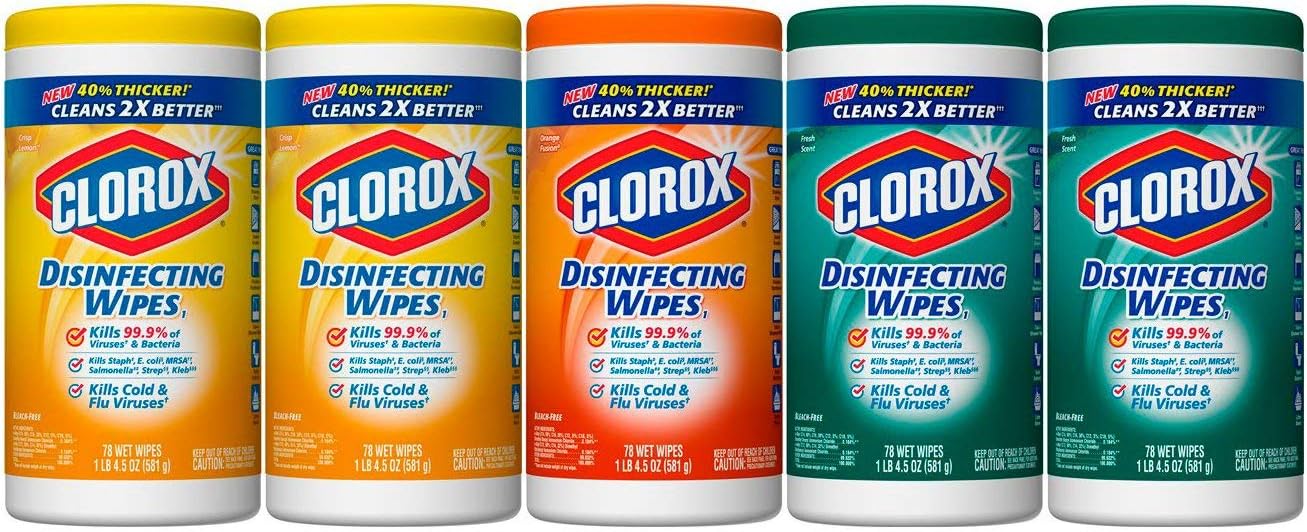Clorox Disinfecting Wipes Variety Pack, 78 Count (Pack of 5)