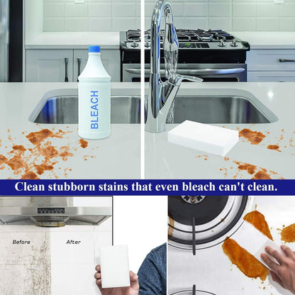 Magic Sponge Eraser Sheets, 52Pcs All-Purpose White Melamine Sponge Convex Point Disposable Magic Cleaning Wipes for Furniture Kitchenware, Hard-to-Reach Places, Shoe