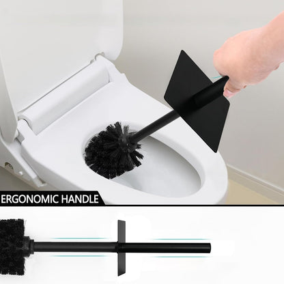 White Floral Branches Design Resin Toilet Bowl Brush and Holder Set, Elegant Bathroom Cleaning Tool with Durable Bristles, Compact and Functional