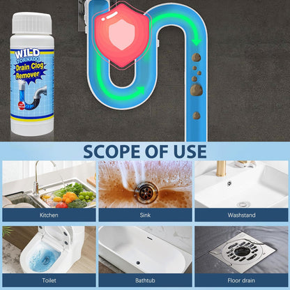 Wild Tornado Pipe Dredge, Fast Foaming Drain Clog Remover for Sink & Kitchen (4pcs)