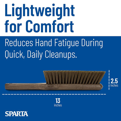 SPARTA Handheld Soft Counter Brush 8 Inch Bristle Span, Multi-Use Dust Brush with 5 Inch Handle for Tables, Countertops, and Delicate Surfaces, Polyester, Orange