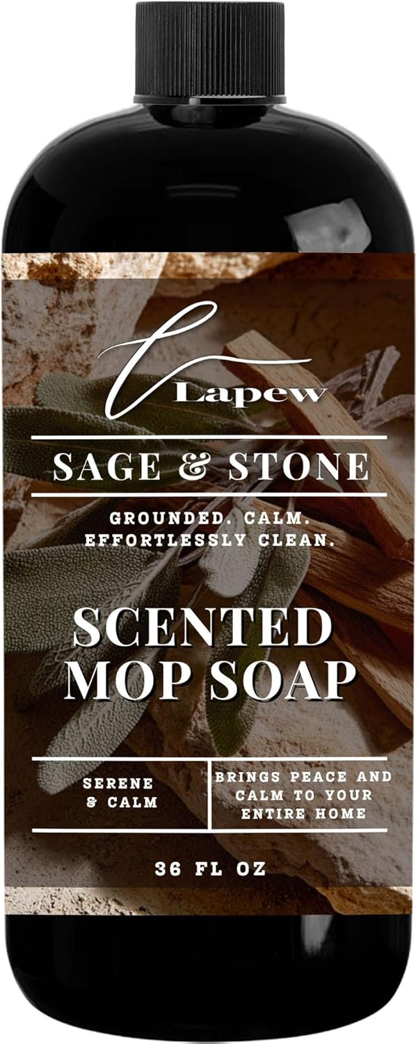 Lapew Santal Scented Mop Soap - Luxury Floor Cleaner Concentrate for Mopping Tile, Laminate, Vinyl & Hardwood | Streak-Free, Low-Foam | 36 oz - Colors A