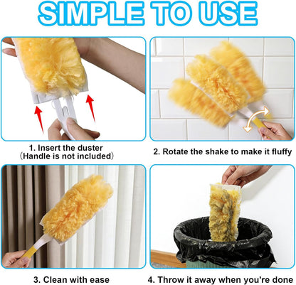 20 Pack Heavy Duty Duster Refills for Swiffer, Multi-Surface 360° Disposable Dusters Kit for Cleaning Dusting Electronics Furniture Blind Ceiling Fan (Handle is Not Included)