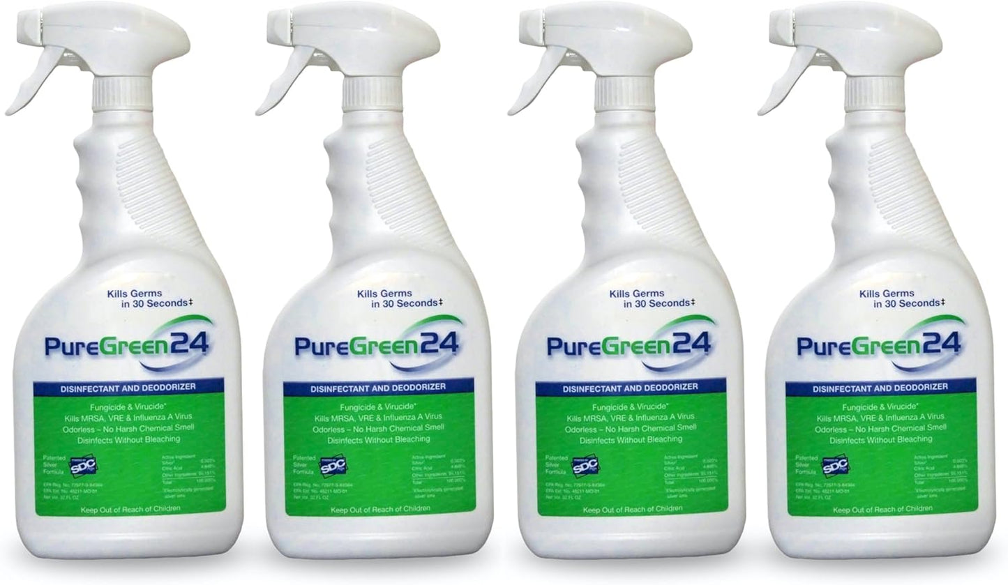 Safe & Effective Disinfectant. Kills Deadly Germs including RSV COVID-19 Norovirus MRSA Staph 2026 flu Bird flu Contains no toxic chemicals odorless child & pet safe 1 4oz spray bottle