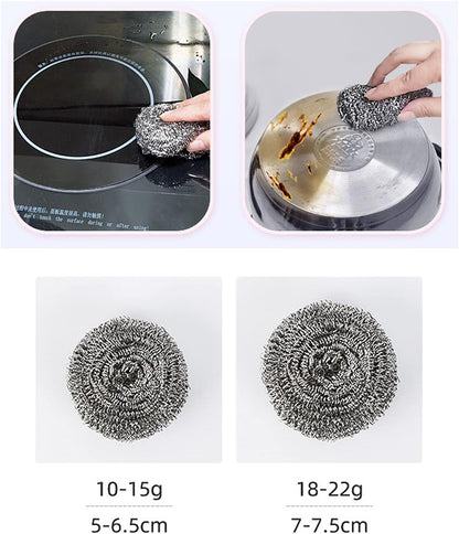 48 Pack Stainless Steel Scourers Sponges,Steel Wool scrubbers for stoves, pots, Cooker Hoods, etc. That are Difficult to Clean (48 Pack-Small 10 gram)