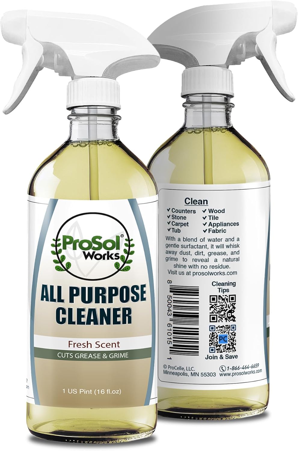 Degreaser Cleaner Heavy Duty Cleaning Spray 16 oz - Kitchen Cleaner for Stubborn Splatters, Stove Top, Grill, Drip Pans, & Oven Cleaner - Safe on All Surfaces - Fresh Scent