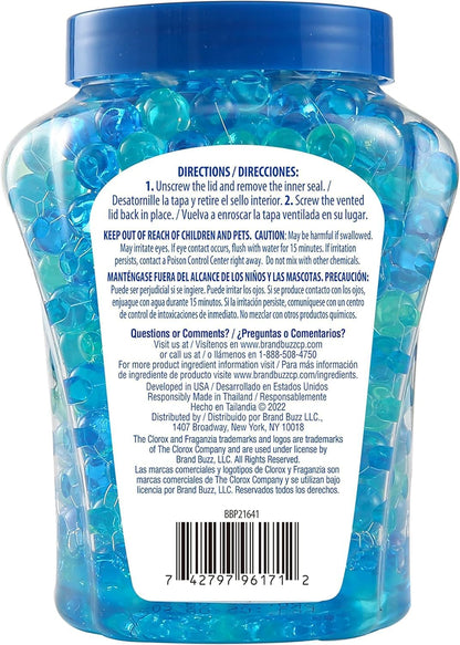 Clorox Fraganzia Crystal Beads Air Freshener, Long Lasting Room Deodorizer and Odor Eliminator Gel Beads to Freshen Home, Car, or Office, Lavender with Eucalyptus Scent, 12 Fl Oz