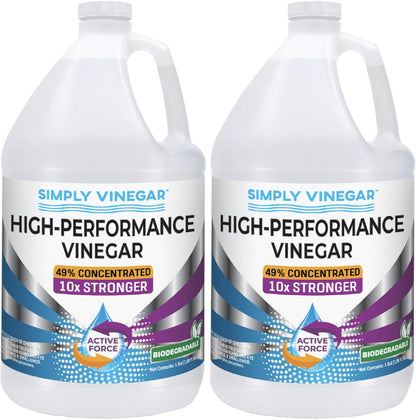 Simply Vinegar Industrial Strength 49% Vinegar – High-Performance Concentrated Cleaner for Home, Garden, Driveways & More – Biodegradable & Bleach-Free (Not for Food Use) - 128 oz (Pack of 2)