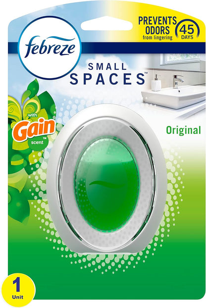 Febreze Bathroom Air Freshener, Odor-Fighting, Plug In Alternative, Air Fresheners for Small Spaces in Home, Bathroom, Kitchen, & Closet, Pet & Litter Box Odor Fighter, Gain Original Scent, 4ct