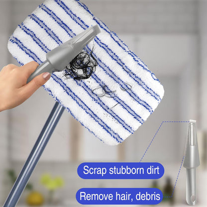 MASTERTOP Microfiber Mop - Flat Floor Mops Wet Dry Dust Mop with 4 Washable Pads & 52.4'' Stainless Steel Handle for Hardwood Laminate Tile Floor Cleaning