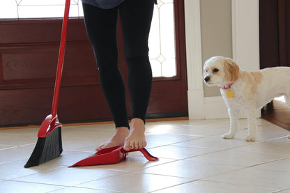 O-Cedar One Sweep Broom with Step-On Dustpan | Remove 99% with One | Lightweight Quiet Cleaning Tool | Ideal for Pet Owners
