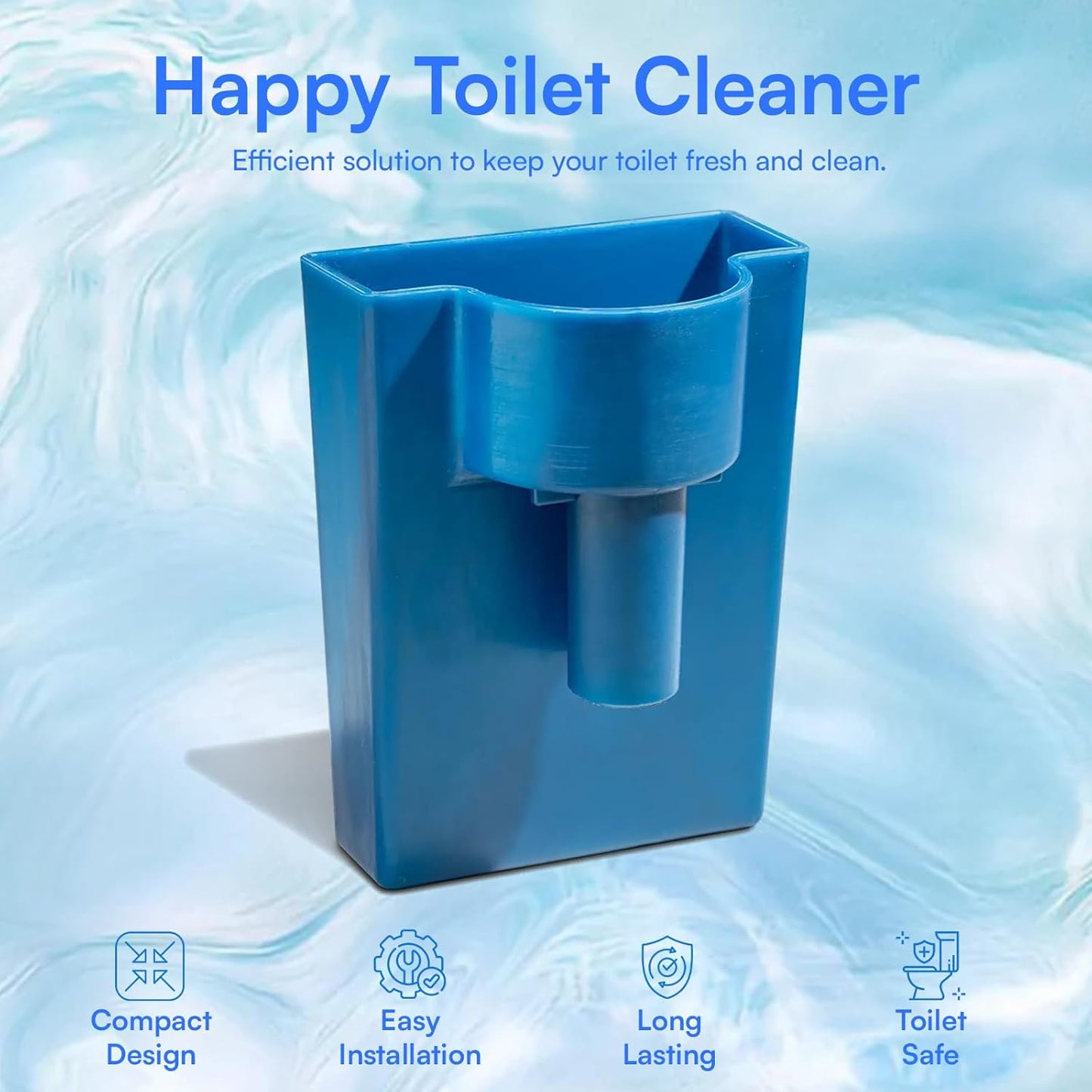Happy Toilet Cleaner Automatic Toilet Bowl Cleaner - Easy to Install Toilet Tablet Holder - Self-Cleaning Toilet System, Deep Clean with Every Flush - Made in the USA