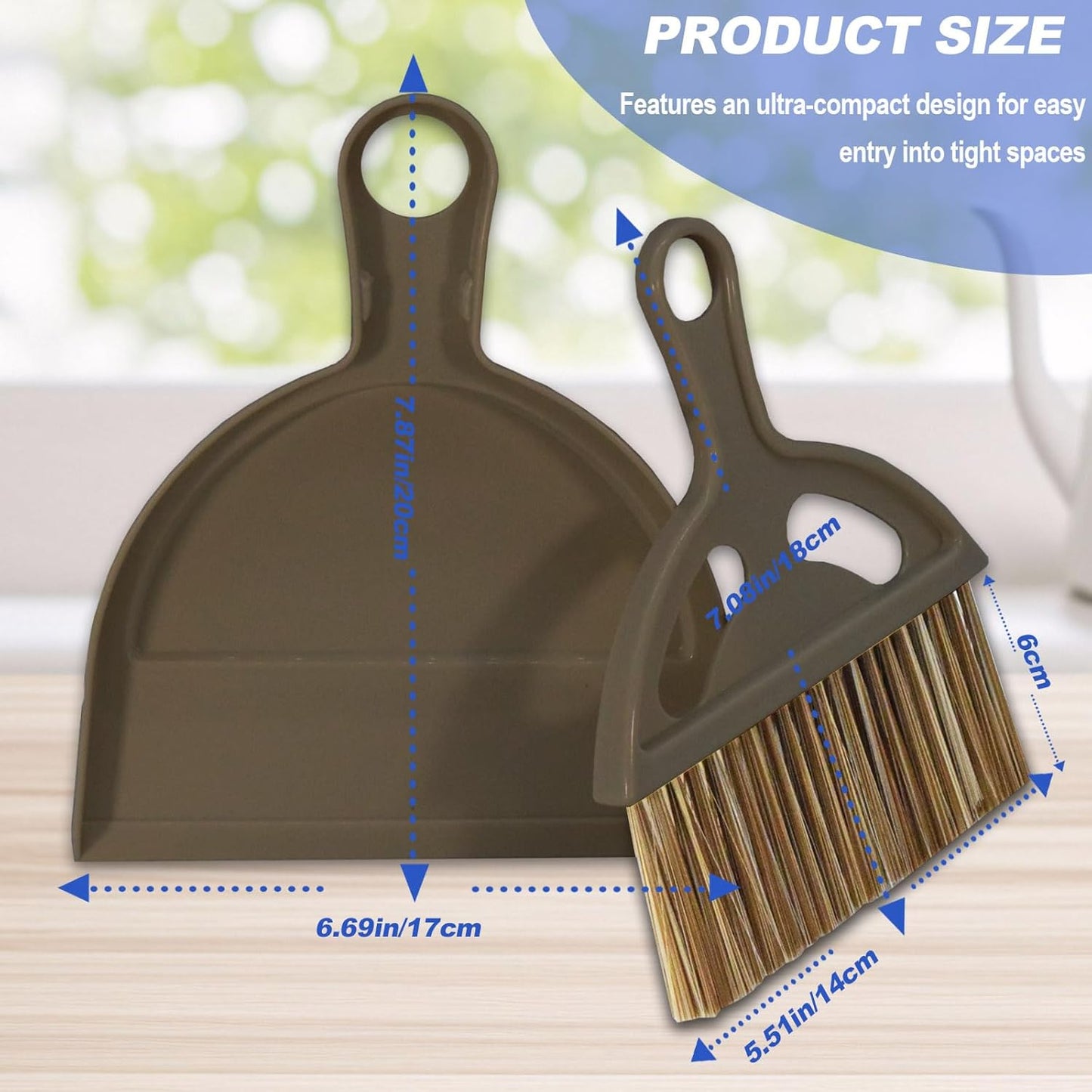 Mini Broom and Dustpan Set Hand Broom with Dustpan Portable Housekeeping Cleaning Tools for Desk,Counter,Sofa,Kitchen,Office,Nest (Off White)
