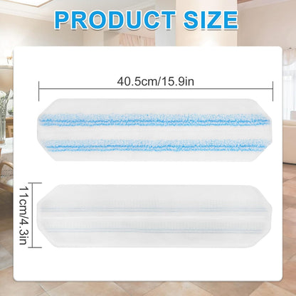 Mop Replacement Pads for Ocedar H2prO Flat Mop System, Mop Handle Mop Refills for O-Cedar H2pro Flat Mop System, Include 4 Pack Mop Pads and 4-Section Mop Handle for Ocedar H2 Pro Mop