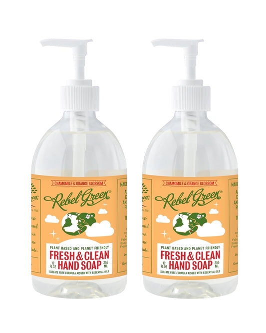 Rebel Green Fresh & Clean Hand Soap Refill - Natural Liquid Hand Soap Refill for Bathroom & Kitchen - Lavender & Grapefruit Scent, 32 Fl Oz