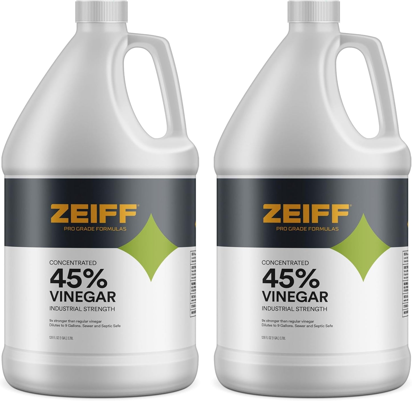 Zeiff 75% Pure Concentrated Vinegar - Technical Grade Acetic Acid Solution for Home and Outdoor Use - Cleaning Vinegar for Home & Laundry - 32 Oz, 2 Pack