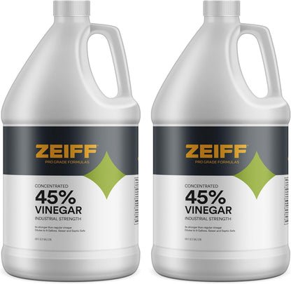 Zeiff 75% Pure Concentrated Vinegar - Technical Grade Acetic Acid Solution for Home and Outdoor Use - Cleaning Vinegar for Home & Laundry - 32 Oz, 2 Pack