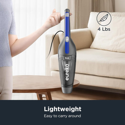 Eureka Blaze Stick Vacuum Cleaner, Powerful Suction 3-in-1 Small Handheld Vac with Filter for Hard Floor Lightweight Upright Home Pet Hair, Dark Black