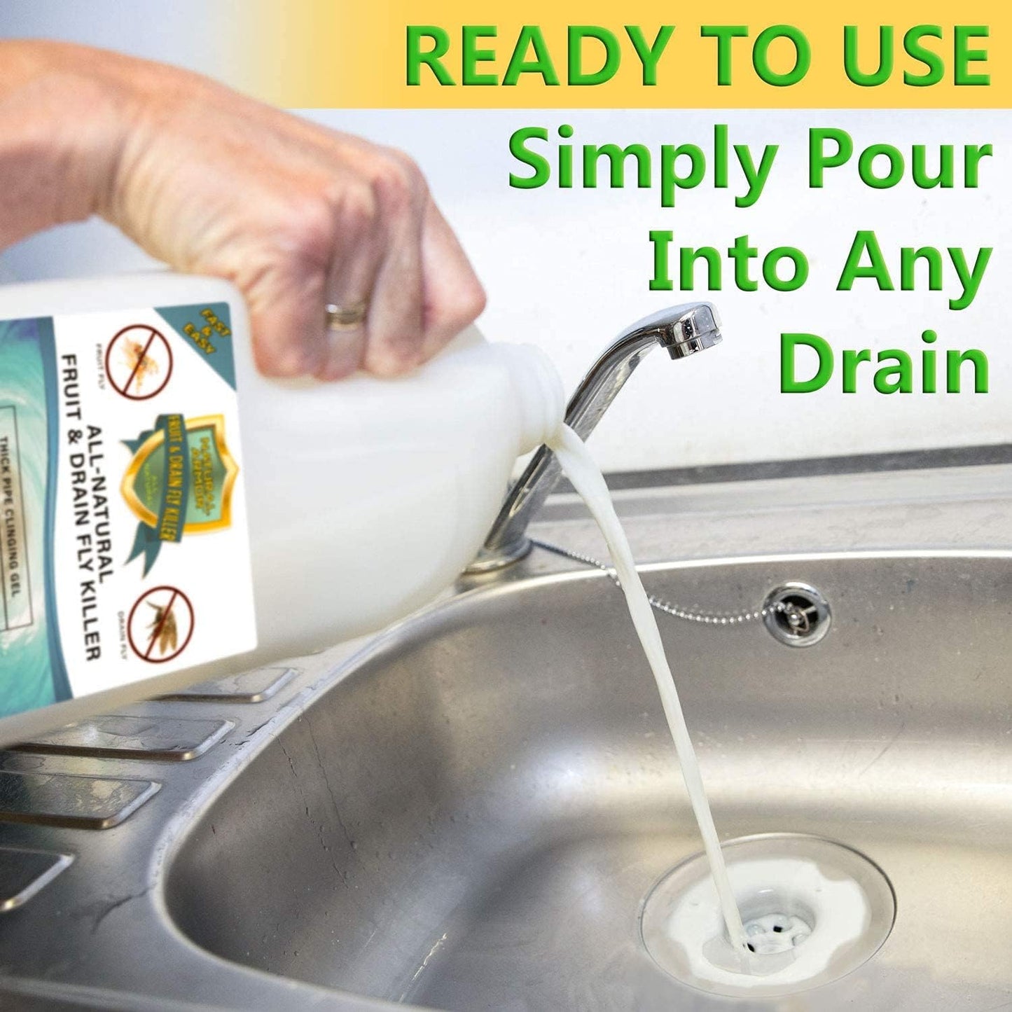 Fruit Fly & Drain Fly Killer - Commercial Gel Treatment – Eliminates Fly & Gnat Infestations - 1 Gallon