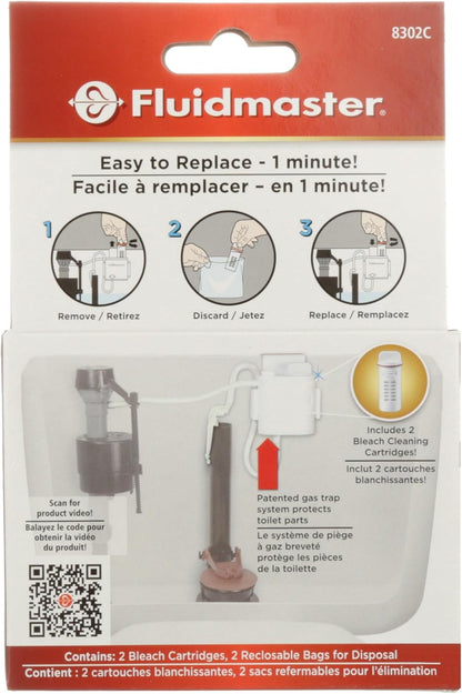 Fluidmaster 8302P8 Flush 'n Sparkle Automatic Toilet Bowl Cleaning System Refills, Bleach 2-Pack