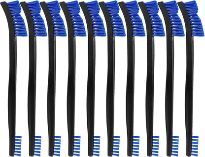 10 Pack 7Inch Double-Ended Gun Cleaning Brushes, Brass Wire Brush Set for Carbon & Copper Residues, All Purpose Metal Cleaning Kit with Nylon Handle