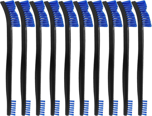 10 Pack 7Inch Double-Ended Gun Cleaning Brushes, Brass Wire Brush Set for Carbon & Copper Residues, All Purpose Metal Cleaning Kit with Nylon Handle