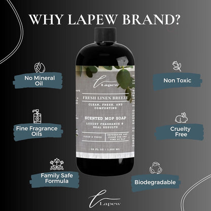 Lapew Black Sea Scented Cleaning Bundle | Carpet Deodorizer Powder (16 oz) & Mop Soap Concentrate (36 oz) | Pet-Friendly Odor Eliminator - Colors B