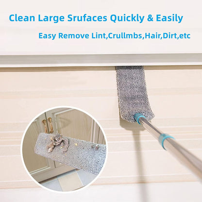 Microfiber Duster Kit High Reach Ceiling Fan Duster with Extendable Pole 100" Telescoping Cobweb Duster for Cleaning, Bendable Head Washable Duster for Ceiling, Fan, Furniture