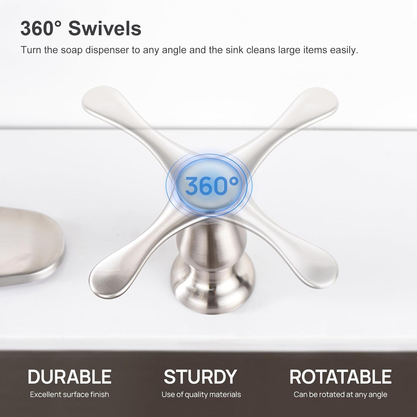 GAGALIFE Kitchen Sink Soap Dispenser Brushed Nickel, Under Sink Soap Dispenser with 40" Silicone Extension Tube Kit,Say Goodbye to Frequent Refills