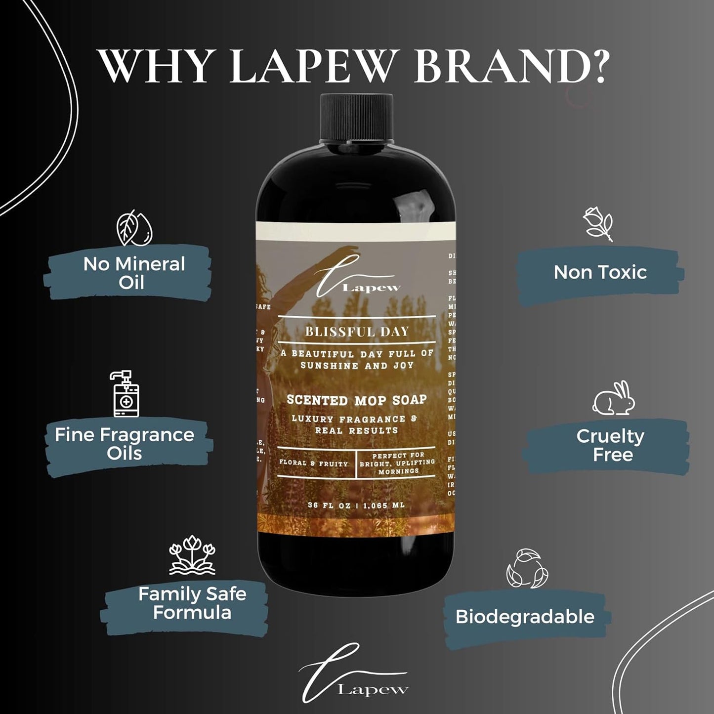 Lapew Black Sea Scented Cleaning Bundle | Carpet Deodorizer Powder (16 oz) & Mop Soap Concentrate (36 oz) | Pet-Friendly Odor Eliminator - Colors B