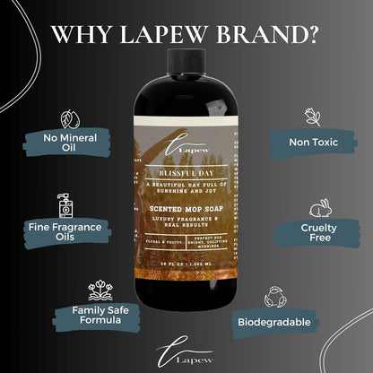Lapew Black Sea Scented Cleaning Bundle | Carpet Deodorizer Powder (16 oz) & Mop Soap Concentrate (36 oz) | Pet-Friendly Odor Eliminator - Colors B