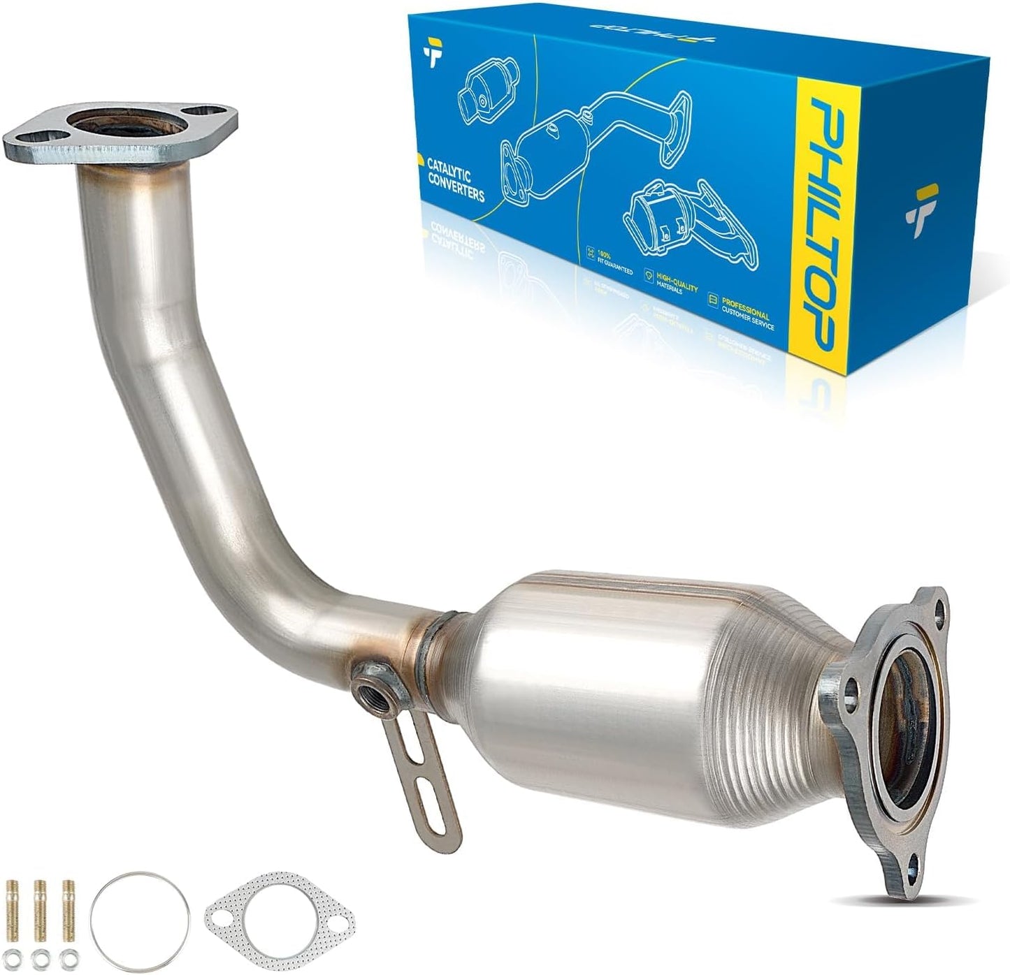 PHILTOP Left and Right Catalytic Converter Replacement For 2005-2010 300 2.7/3.5L V6 RWD, 2006-2010 Charger 2.7/3.5L V6 RWD, 2005-2008 Magnum 2.7/3.5L V6 RWD Replace 55434, 55433 (EPA Compliant) - Colors A