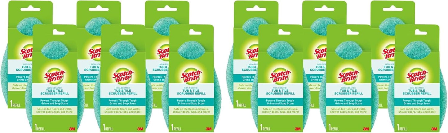 Scotch-Brite Non-Scratch Tub & Tile Scrubber Refill Pads, (Pack of 6)