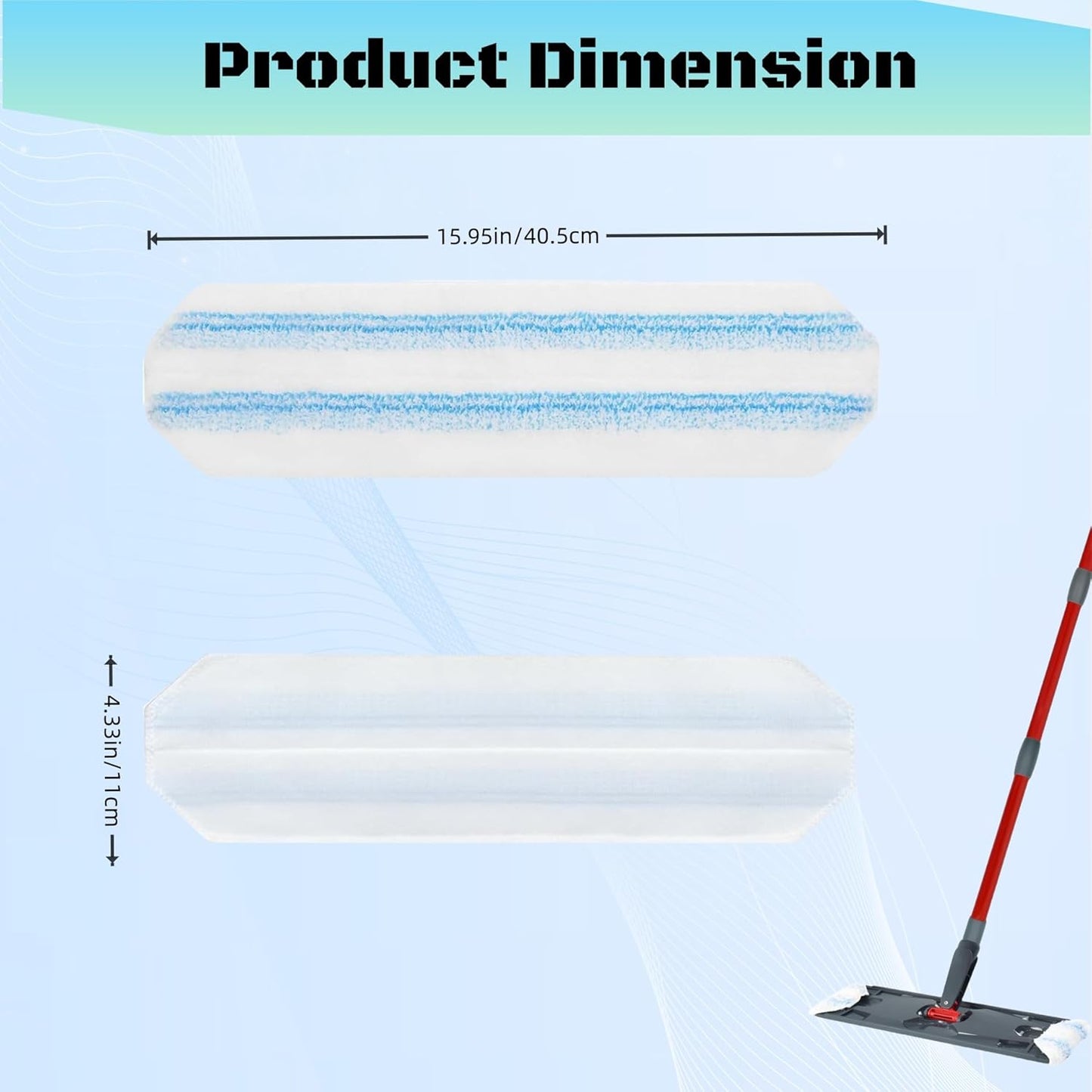 Replacement Mop Pads Compatible with Ocedar H2prO Flat Mop,Refills for O-Cedar H2pro Flat, Machine Washable Reusable Microfiber Mop Heads Replacements for Ocedar H2Pro 5 PCS