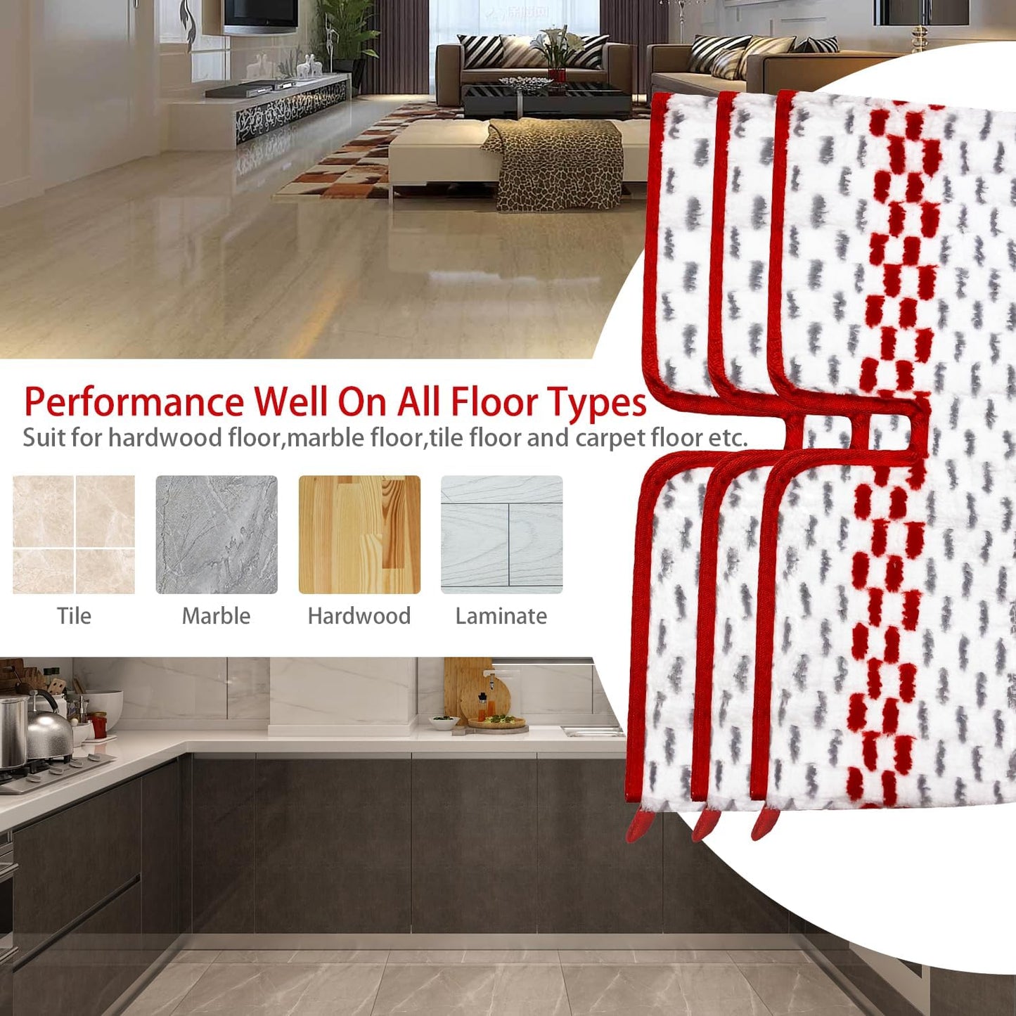 3 Packs Microfiber Spray Mop Pads Compatible with Promist MAX Reusable Spray Mop Refills for Oceda ProMist Dust Mop,Dual-Action Washable Flip Mop Pads Replacement for Dry Wet Floor Cleaning.