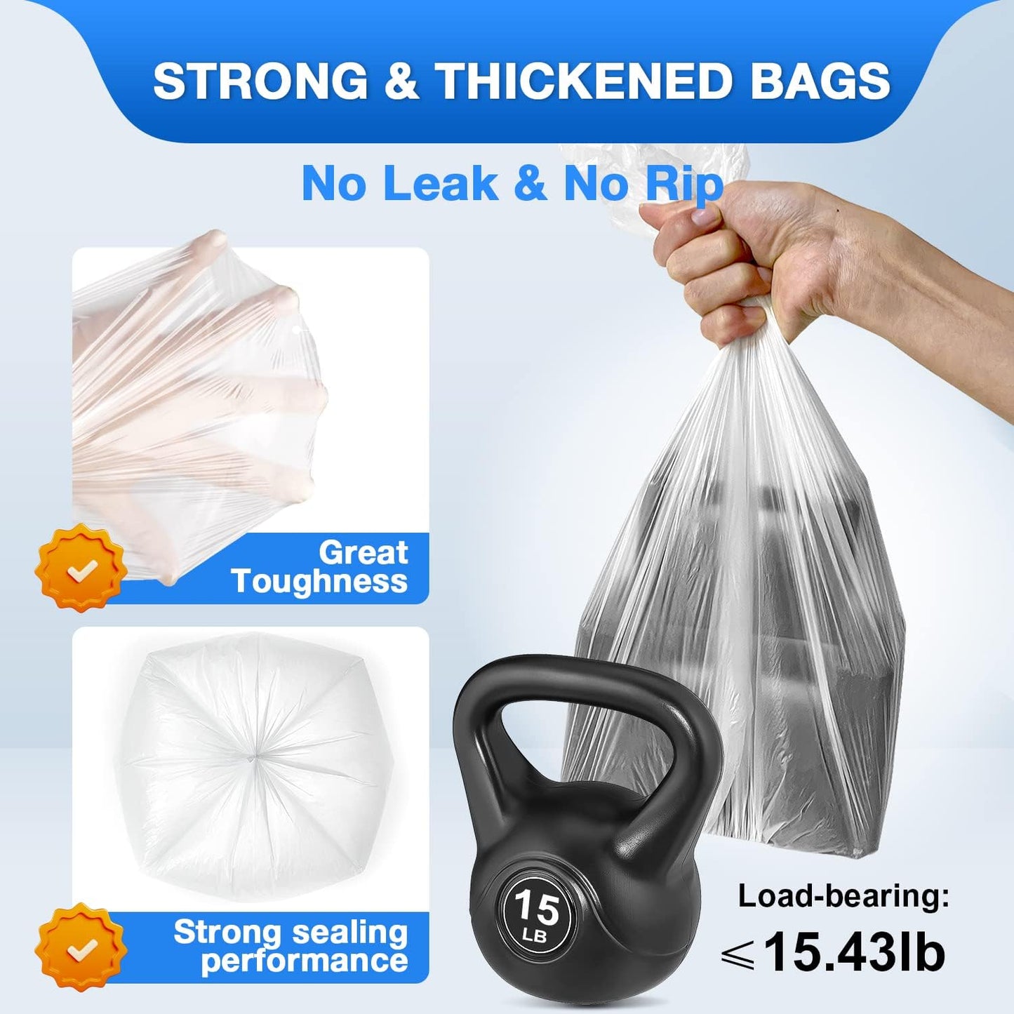 CHARMOUNT 4 Gallon Trash Bag - Unscented 4 Gallon Garbage Bags for Bathroom, Kitchen, Bedroom, 105 Count (15 Liter) …