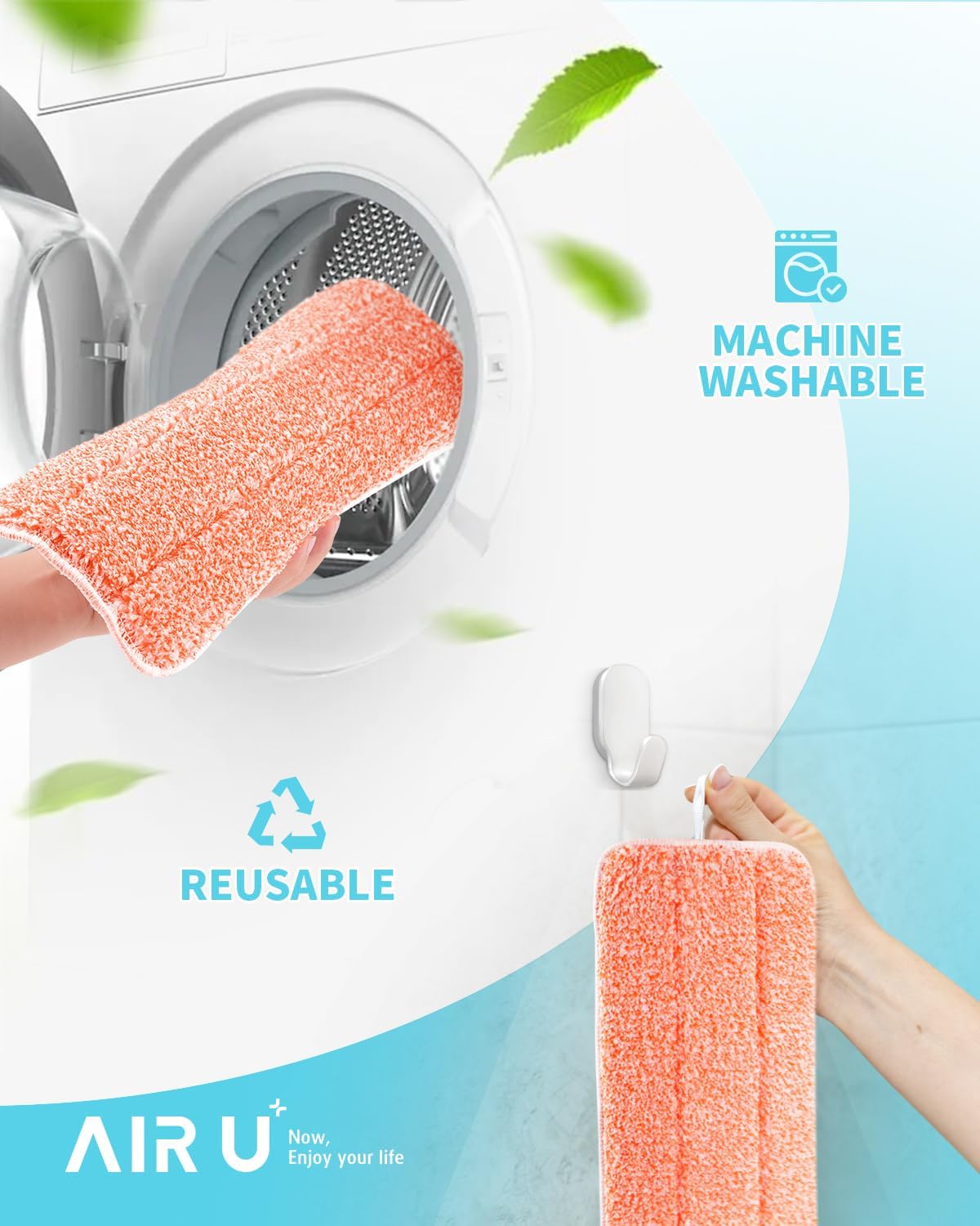 AIR U+ Disposable Mop Pad Refills for Swiffer Wet Jet Mops, Thickned and Absorbent Wet Pads Refill, 60 Count