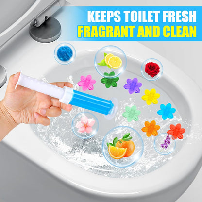 4 Pack Toilet Gel Stamp, 48 Stamps 4 Kinds Of Scent Toilet Bowl Cleaner Gel, Long-Lasting Flowers Shaped Bathroom Freshener, Keeps Toilet Fresh Fragrant and Clean