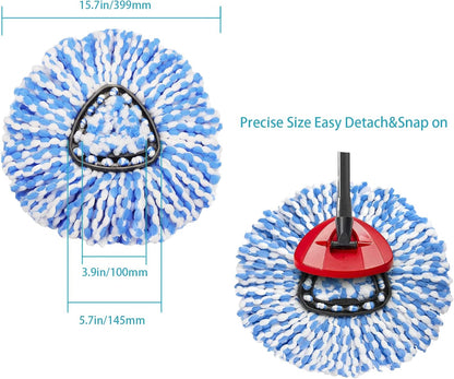 4 Pack Mop Replacement Heads for O-Ceda EasyWrin Spin Mop, Microfiber Spin Mop Refills, Easy Cleaning Mop Head Replacement