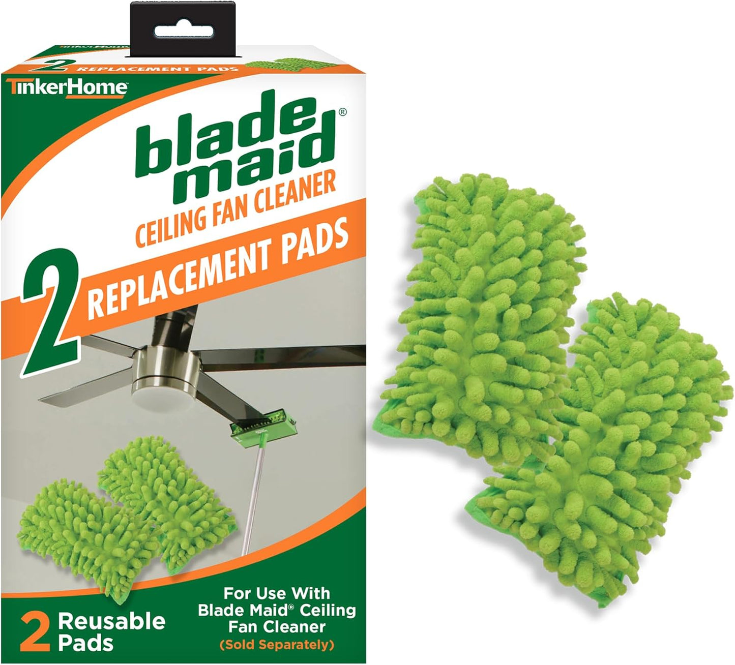 Blade Maid Ceiling Fan Blade Cleaner & Duster | Extendable Pole for High Ceilings, Moldings, Blinds, Walls & Cars, Corner Cleaning Tool, with Reusable Microfiber Pads | Size 3 feet (Pack of 1)