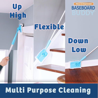 Baseboard Buddy 20-Pack Replacement Pads | Reusable Cleaning Pads for Wet & Dry Use | Trap Dust, Dirt & Pet Hair | Mop Pad Refills for Baseboards, Trim, Molding & More