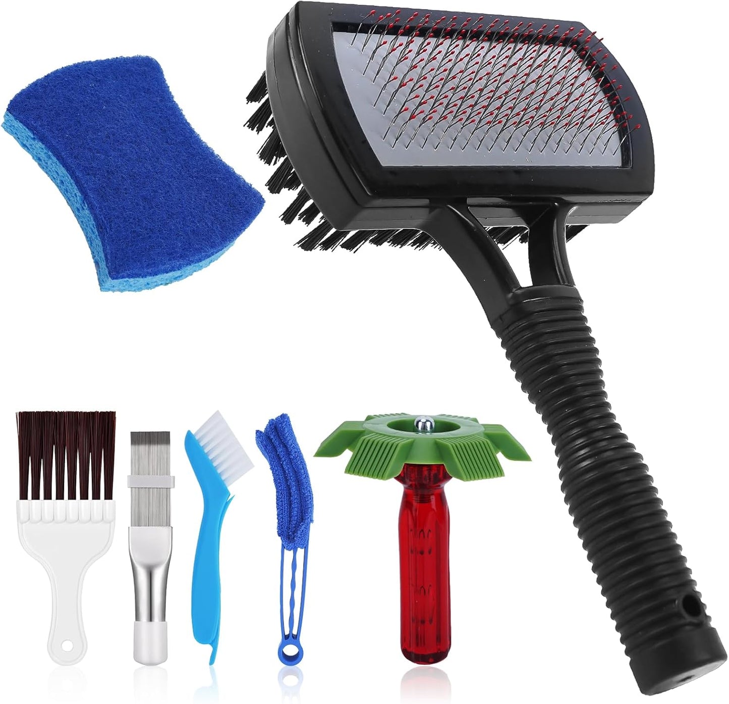 Aufind 7 PCS Different Air Conditioner Fin Cleaner kit, Brush Condenser Ac Coil Cleaner Air Refrigerator Fin Cleaner Evaporator Radiator Repair Clean Tool (Yellow)