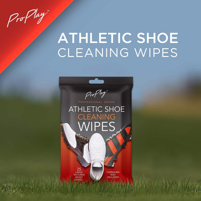 ProPlay Athletic Shoe Cleaning Wipes | Carnauba Wax Included | Repels Water from Shoes | Powerful Cleaner that Removes Dirt, Grass, and Sand | Convenient, Resealable Pack - Unscented 1 Pack