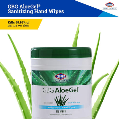 Clorox Healthcare GBG AloeGel Hand Sanitizer Wipes, Bleach-Free Sanitizing Wipes for Hands with 71% Ethyl Alcohol and Aloe - FDA Registered, Resealable Travel Pouch, 20 Count