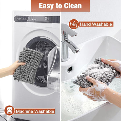 Ceiling Fan Cleaner Duster with Extension Pole, Fan Blade Cleaner Microfiber Cleaning Tool with Reusable Chenille Mop Head for High Ceiling Fan Blade Blinds Cobweb